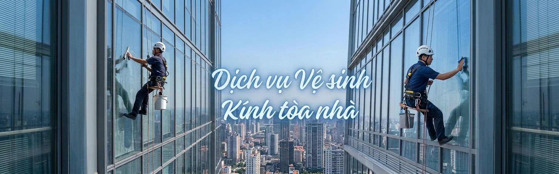 Dịch vụ vệ sinh kính tòa nhà