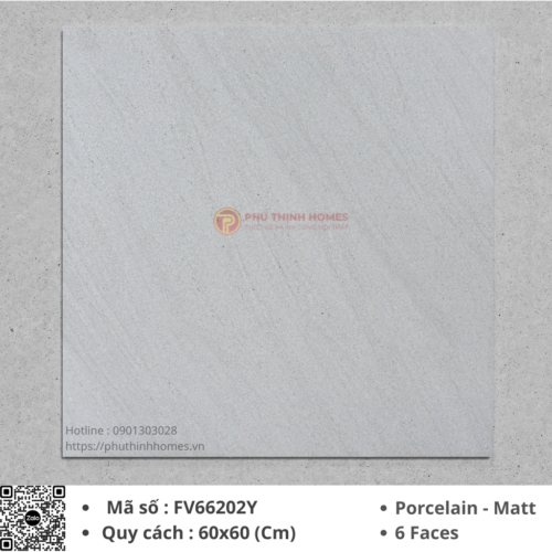 Gạch ốp lát 60×60 Việt Ý FV66202Y Porcelain men Matt