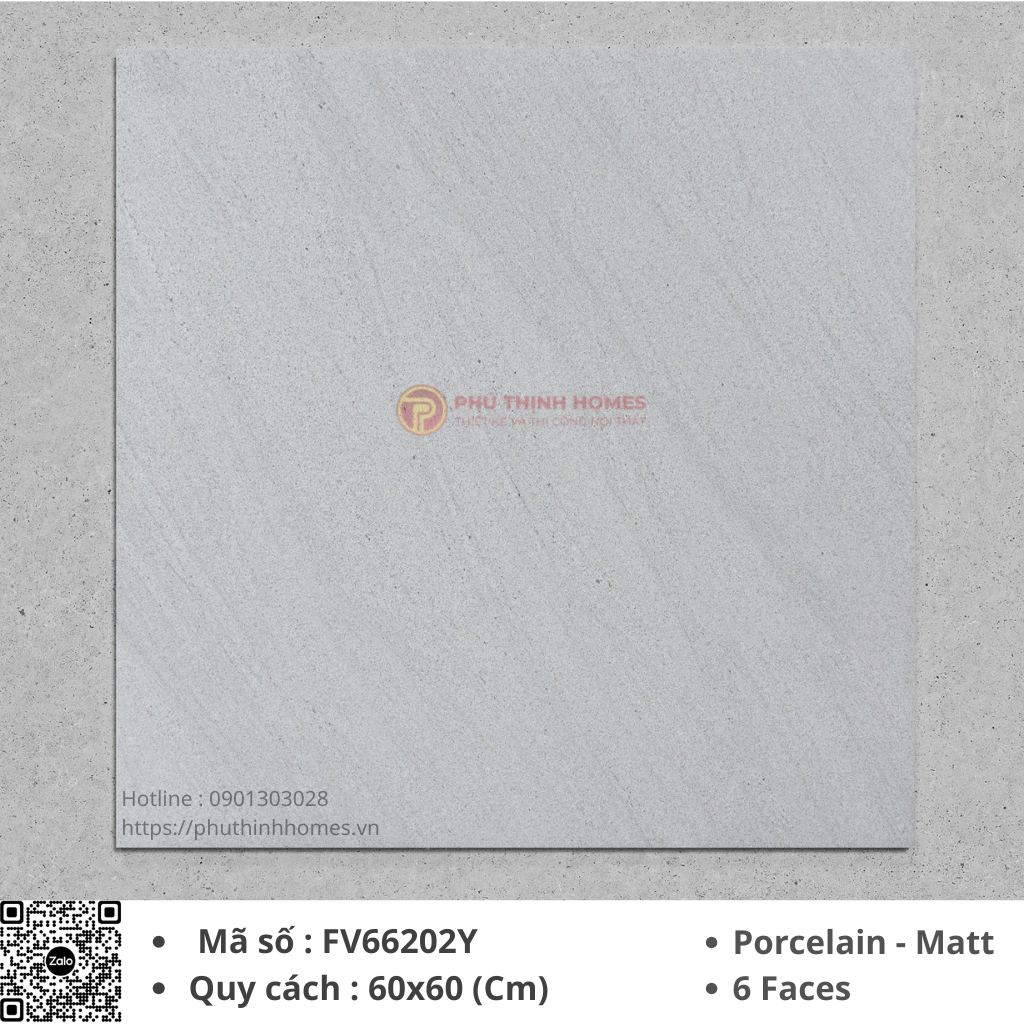 Gạch ốp lát 60×60 Việt Ý FV66202Y Porcelain men Matt