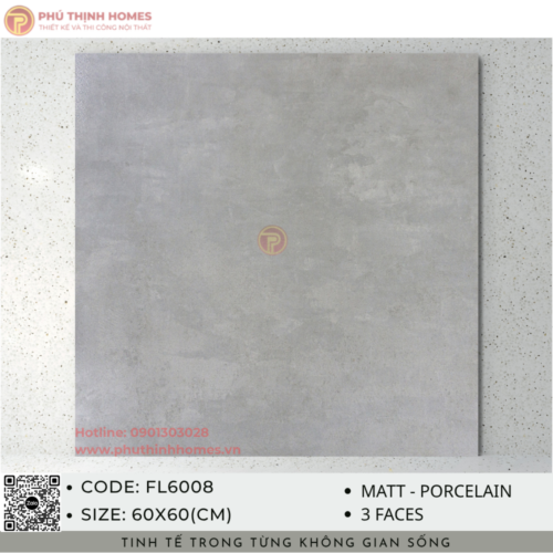 Gạch ốp lát 60x60 Hoàng Gia FL6008 Porcelain men Matt