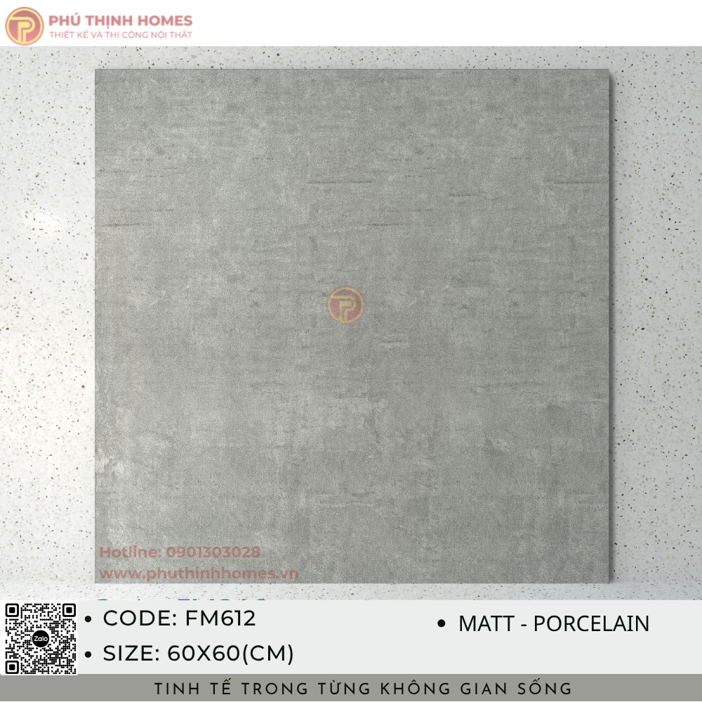 Gạch ốp lát 60x60 Hoàng Gia FM612 Porcelain men Matt