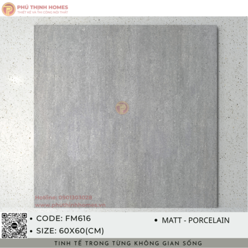 Gạch ốp lát 60x60 Hoàng Gia FM616 Porcelain men Matt